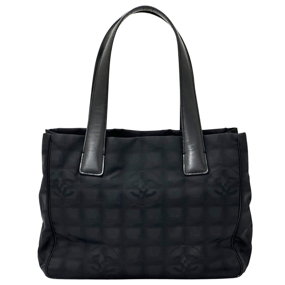 Chanel CHANEL Handbag New Travel Tote PM Women's Brand Bag Nylon Black Gold H...